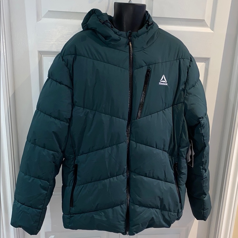 Reebok Men's Stretch Puffer Winter Jacket with Hood Size XXL